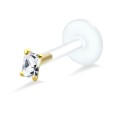 Princess Cut Stone Labrets Push-in LA-192